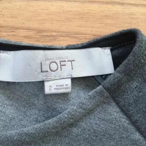 Ann Taylor LOFT Black & Gray Colorblock Short Sleeve Dress Size 2 EUC - Picture 6 of 12